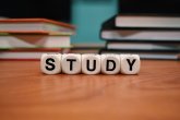 Würfel mit der Aufschrift "study"