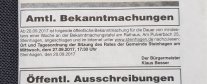 Zeitungsausschnitt amtliche Bekanntmachungen