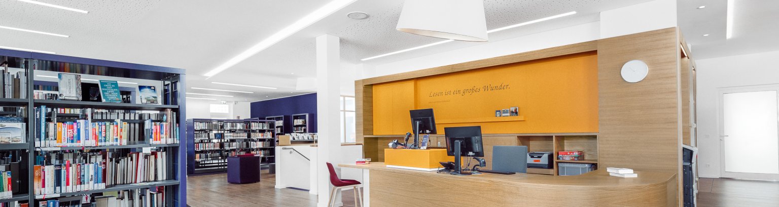 Eingangsbereich der neuen Gemeindebibliothek Steinhagen