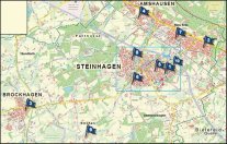 Ortsplan mit Übersicht der Kitas