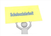 Schild mit Schulsozialarbeit