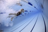 Unterwallerbild von einem Schwimmer