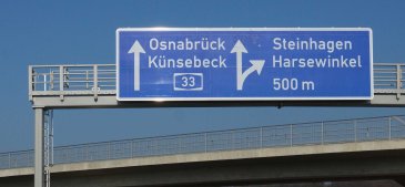 Autobahnausfahrt A33 Steinhagen