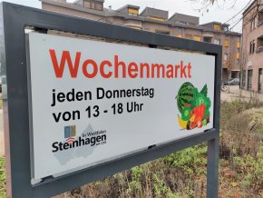 Ortsschild Wochenmarkt Steinhagen